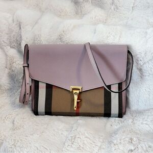 Burberry Macken Small Leather and House Check Crossbody Bag